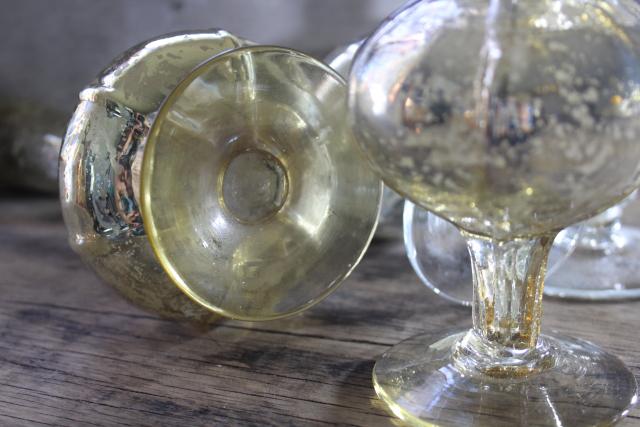 photo of silver & gold vintage mercury glass vases collection, wedding table or holiday decor #3