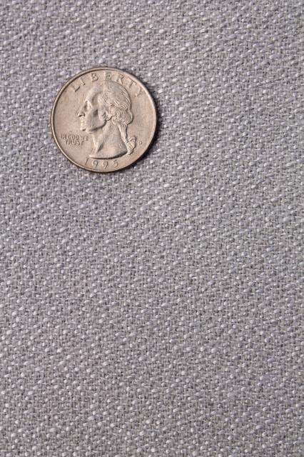 photo of silver grey barkcloth texture vintage upholstery fabric, wool / rayon / poly blend #1