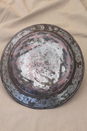 photo of silver washed copper bowl & charger plate, hand wrought copper with silver wash #5