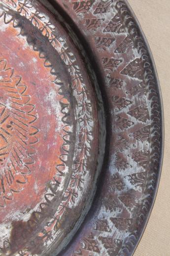 photo of silver washed copper bowl & charger plate, hand wrought copper with silver wash #6