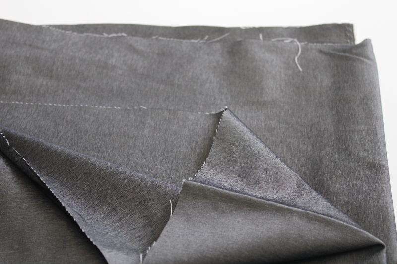photo of silvery pewter grey sharkskin taffeta fabric, heavy elegant vintage dress fabric #5