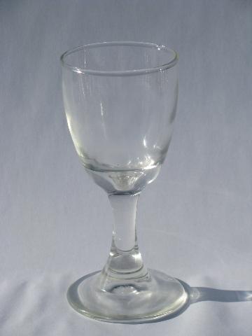photo of six vintage hand-blown crystal wine glasses, country French or Italian style #2