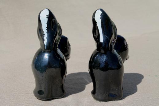 photo of skunk S&P set, vintage hand-painted ceramic skunks salt & pepper shakers #5