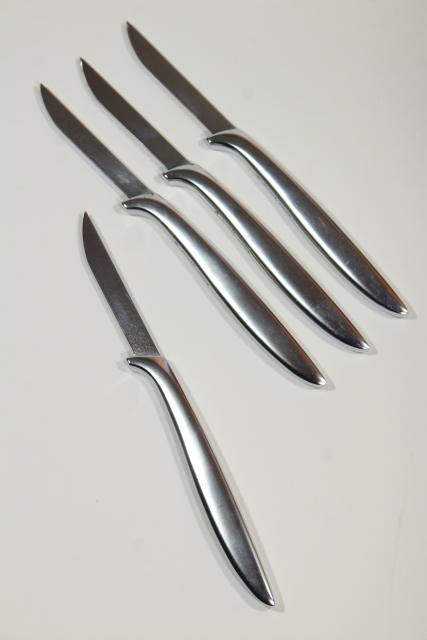 photo of sleek stainless steel steak knives, Gerber Miming minimalist modern metalware #1