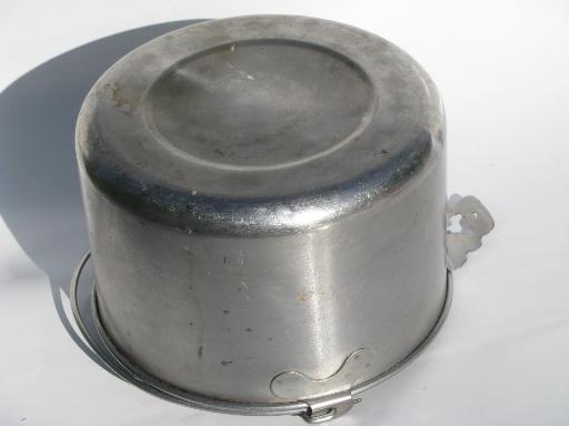 photo of small Swiss goat or cow milking pail, vintage stainless steel bucket #6