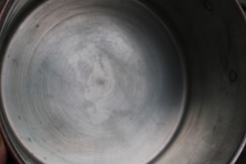 photo of small copper stockpot, 1980s vintage made in Portugal copper cookware, 3 qt pot without lid  #5