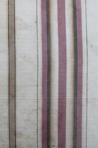 photo of small feather pillows w/ primitive antique striped cotton ticking fabric #6