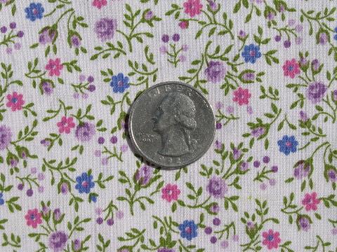 photo of small lavender/blue/pink floral 50s vintage cotton print fabric 36'' wide #1