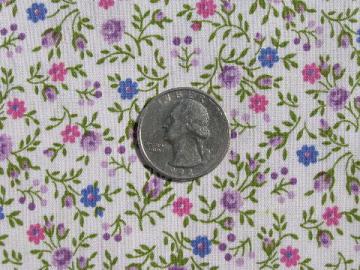 catalog photo of small lavender/blue/pink floral 50s vintage cotton print fabric 36'' wide