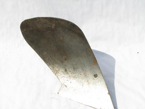 photo of small old iron moldboard & plowshear for walking plow or cultivator #1