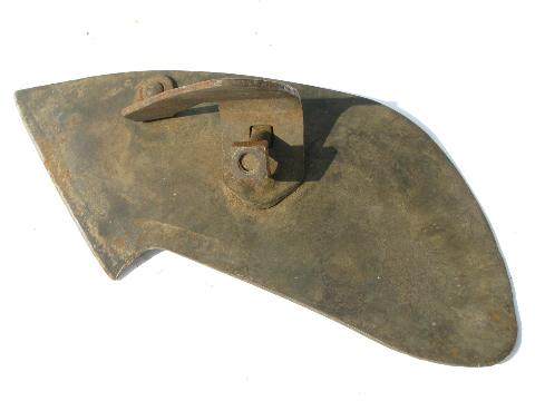 photo of small old iron moldboard & plowshear for walking plow or cultivator #4