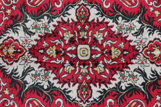 photo of small silky oriental rug patterned like a flying carpet, antique or vintage prayer rug mat? #2