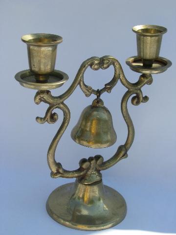 photo of small solid brass gong bell on stand, for table or store counter #2