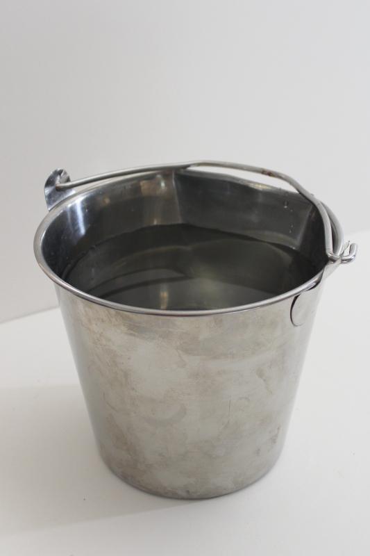 photo of small stainless steel pail w/ handle, goat milking bucket, food grade dairy equipment #7