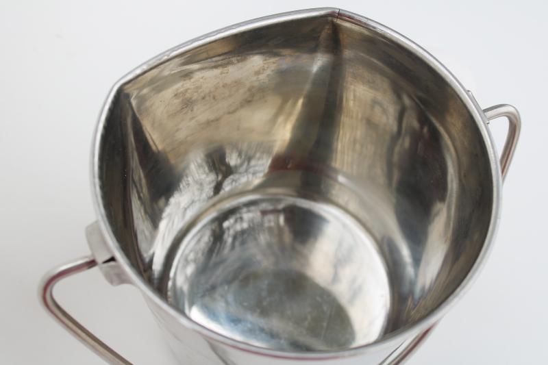 photo of small stainless steel pail w/ handle, goat milking bucket, food grade dairy equipment #2