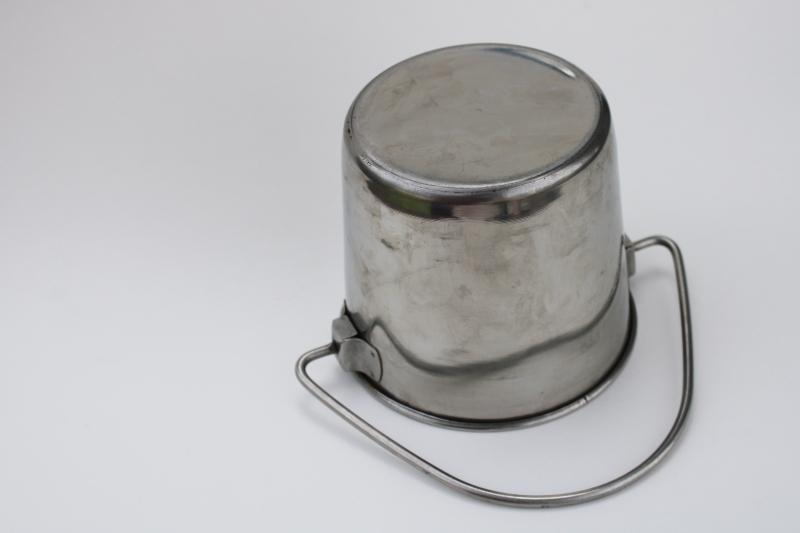 photo of small stainless steel pail w/ handle, goat milking bucket, food grade dairy equipment #5