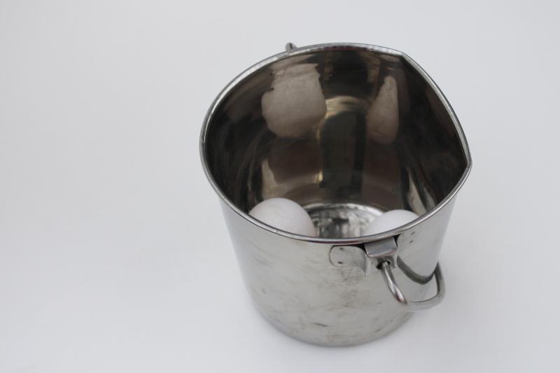 photo of small stainless steel pail w/ handle, goat milking bucket, food grade dairy equipment #6