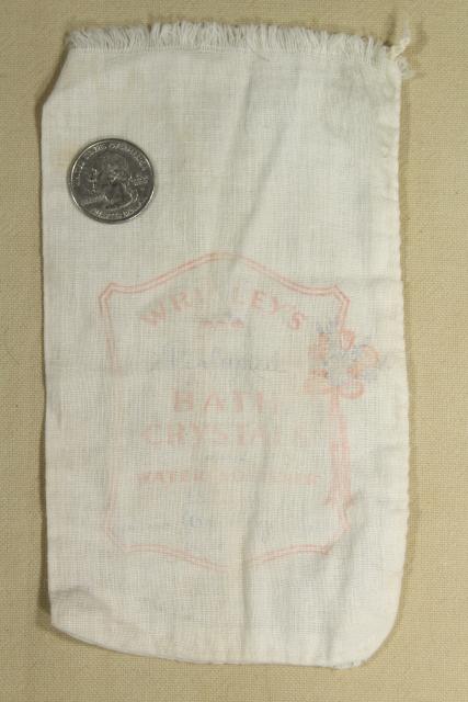 photo of small sugar & salt sacks, primitive vintage unbleached cotton feedsack fabric #4