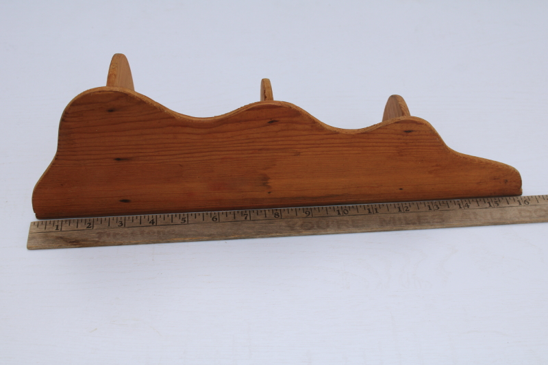 photo of small vintage corner shelf whatnot, natural wood scrubbed pine modern farmhouse french country #4