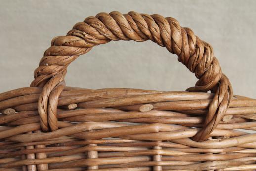 photo of small wicker barrel shape laundry basket w/ vintage wooden clothespins #6