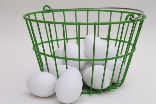 photo of small wire egg basket, vintage style new farm garden chicken egg collecting basket #2