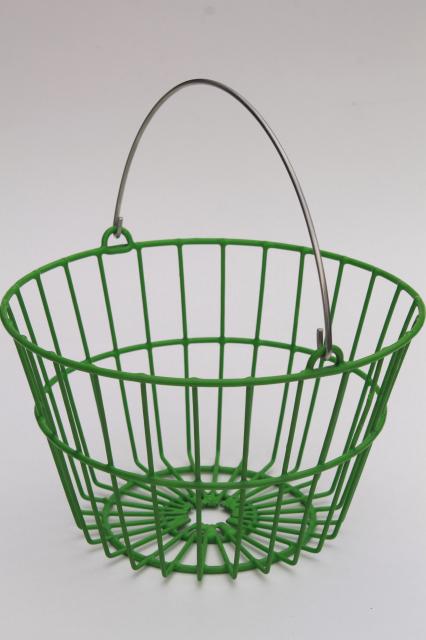 photo of small wire egg basket, vintage style new farm garden chicken egg collecting basket #3