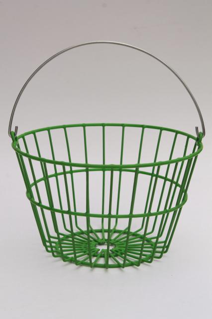 photo of small wire egg basket, vintage style new farm garden chicken egg collecting basket #4