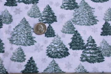 photo of snowy pines winter holiday print cotton fabric Kesslers Concord quilting weight material