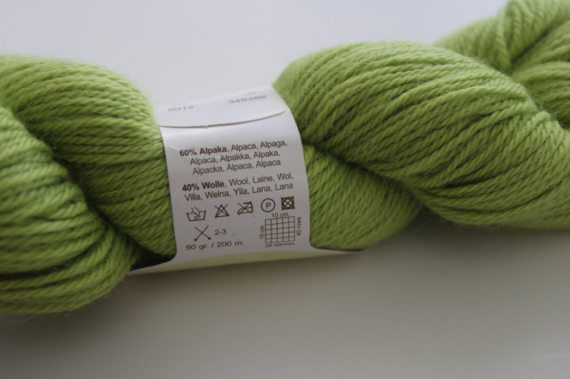 photo of so soft alpaca / wool yarn Bremont Valentina spring green discontinued color #3