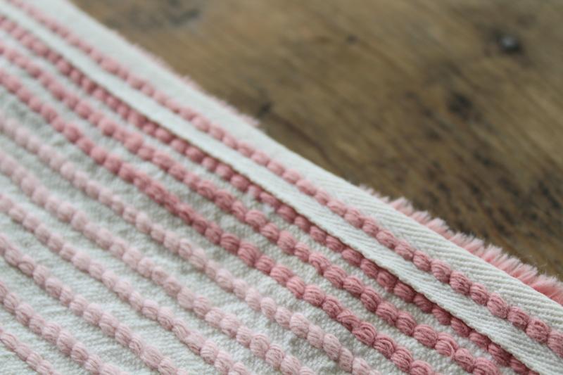 photo of so soft vintage cotton chenille bath mat or bedside rug, retro rose pink! #11