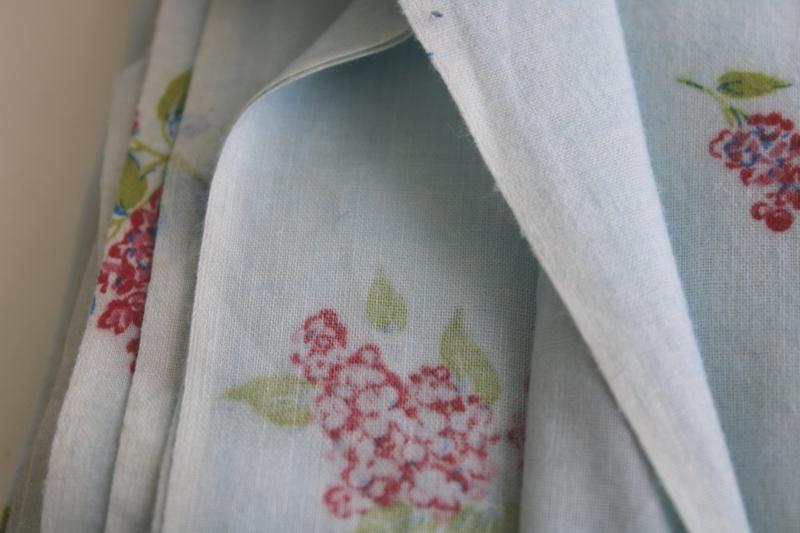 photo of soft brushed cotton fabric, vintage fabric w/ pink lilacs, tulips floral print #4