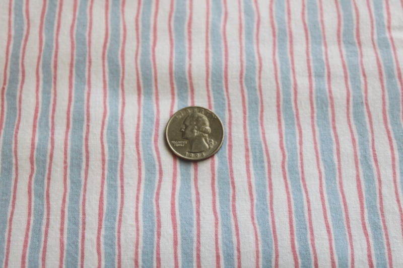 photo of soft cool all cotton sheeting fabric, 90s vintage striped print in pink & blue  #4