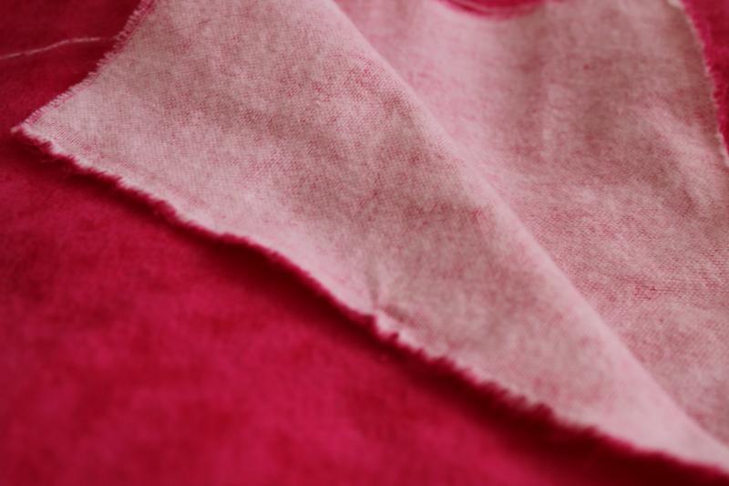 photo of soft cotton flannel fabric yardage, 4 yds sewing material bright pink textured print #3