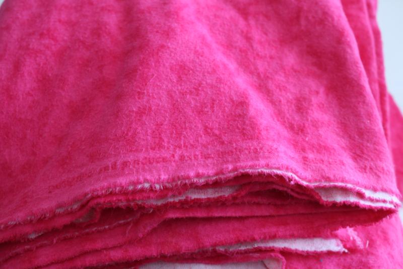 photo of soft cotton flannel fabric yardage, 4 yds sewing material bright pink textured print #4