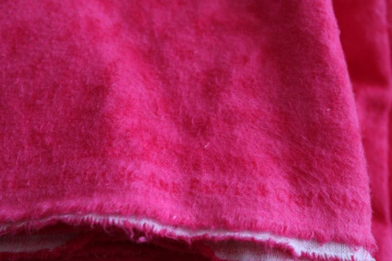 photo of soft cotton flannel fabric yardage, 4 yds sewing material bright pink textured print #5