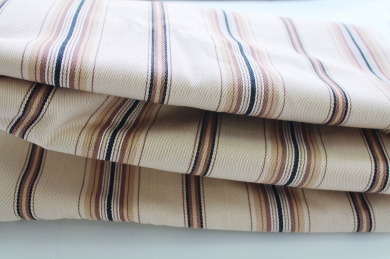 photo of soft cotton twill fabric w/ vintage ticking stripe for work wear or farmhouse decor sewing #2