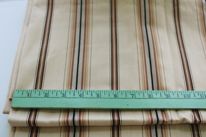 photo of soft cotton twill fabric w/ vintage ticking stripe for work wear or farmhouse decor sewing #3