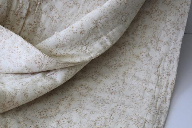 photo of soft faded vintage floral cotton comforters w/ comfy cozy wool fill, farmhouse tied quilts #6