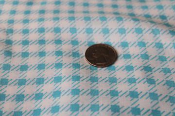 soft light poly fabric sky blue & white checked print 80s 90s vintage 7 yds