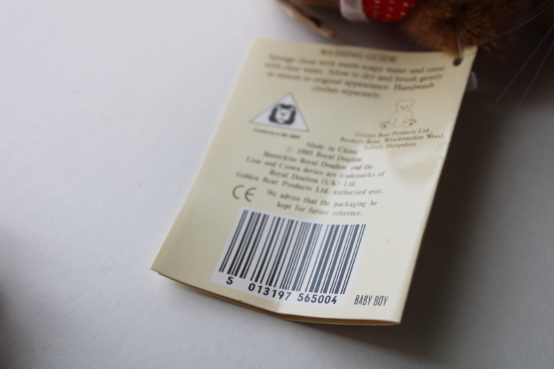photo of soft plush toy Bunnykins baby bunny rabbit, Royal Doulton Bunnykins backstamp character  #3
