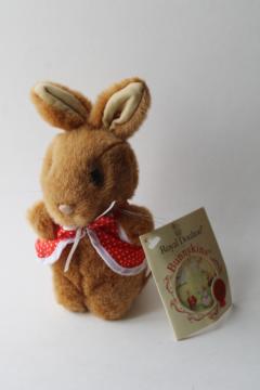 catalog photo of soft plush toy Bunnykins baby bunny rabbit, Royal Doulton Bunnykins backstamp character 