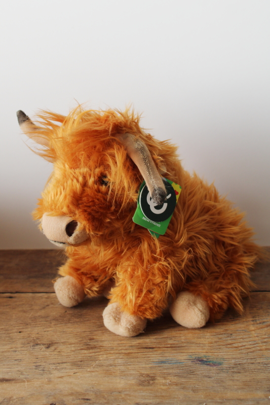 photo of soft plush toy Scottish Highland cow w/ tags Living Nature label  #1