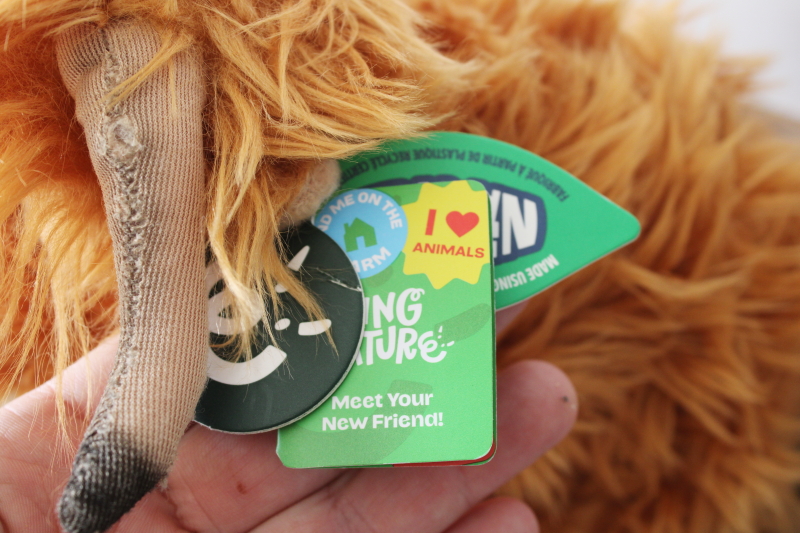photo of soft plush toy Scottish Highland cow w/ tags Living Nature label  #2