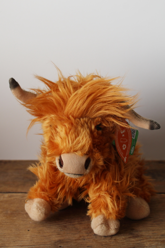 photo of soft plush toy Scottish Highland cow w/ tags Living Nature label  #6