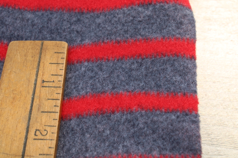 photo of soft poly velour fabric, rustic lumberjack style vertical stripe red dark grey heather #3