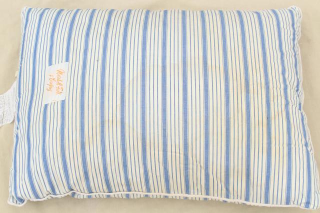 photo of soft puffy down filled pillows, vintage bedding, four bed pillows #3