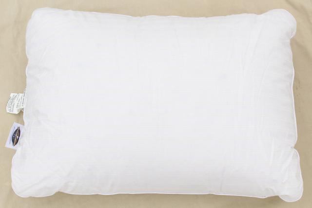 photo of soft puffy down filled pillows, vintage bedding, four bed pillows #12