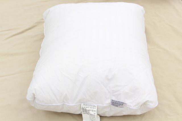 photo of soft puffy down filled pillows, vintage bedding, four bed pillows #13