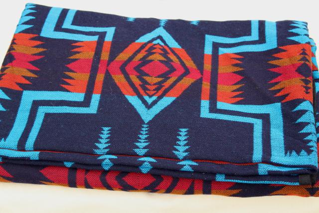 photo of soft vintage camp blanket, Chief Joseph pattern Indian blanket Pendleton wool? #6