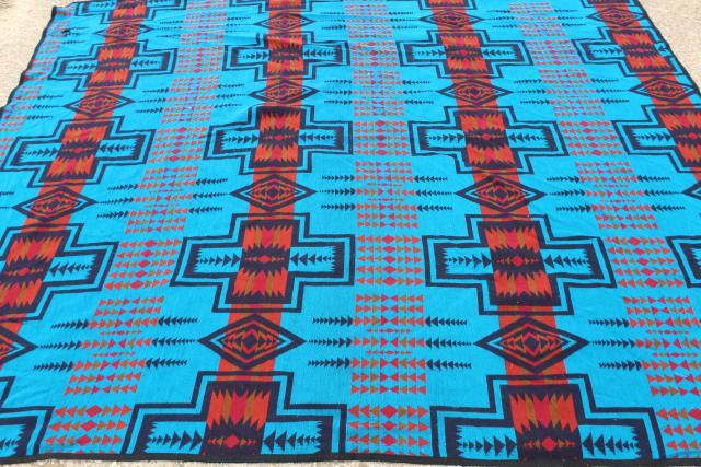 photo of soft vintage camp blanket, Chief Joseph pattern Indian blanket Pendleton wool? #10